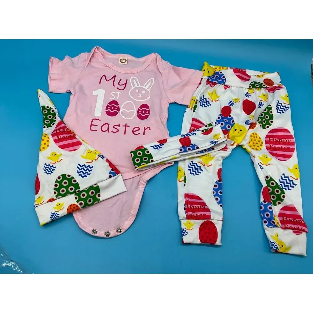 Baby‎ Girl Easter Outfit 12-18M 4pc Set Bunny Chick Spring Clothes